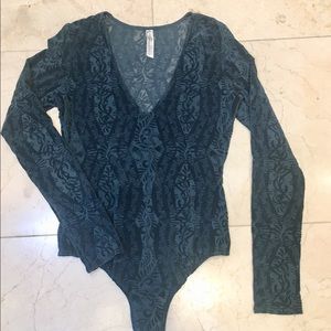 Free People Cut Velvet Body Suit
